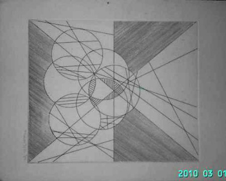 Geometrie nello spazio (Puntasecca in acquaforte)